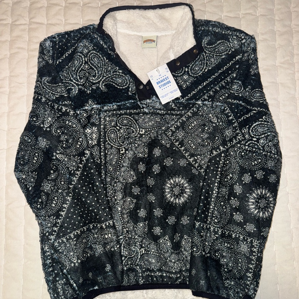 Bravest Studios Cobalt Paisley Fleece